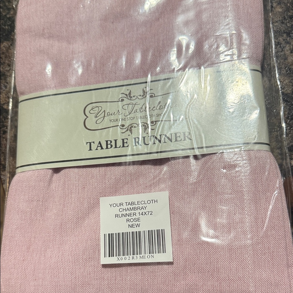 Your Tablecloth Chambray Table Runner in Rose